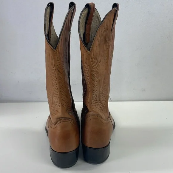 Abilene Womens Western Boots Leather Embroidered Pull On Boots in Brown Size 9.5 - Picture 4 of 14